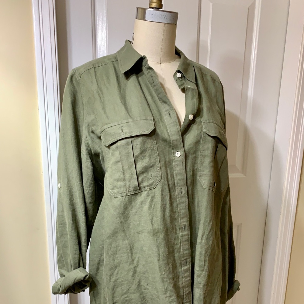 KHAKI GREEN SAFARI BLOUSE